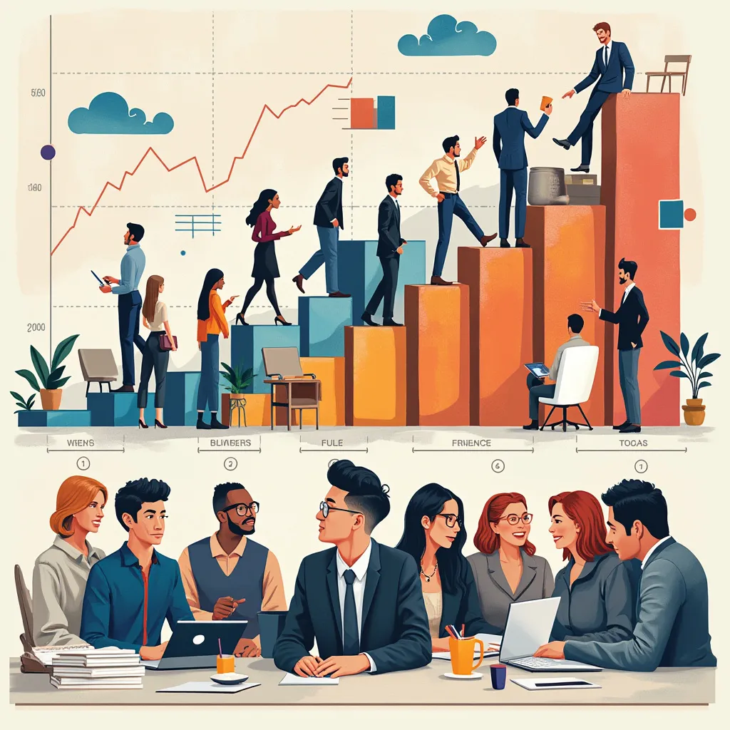 Collage de hitos históricos de la empresa de consultoría